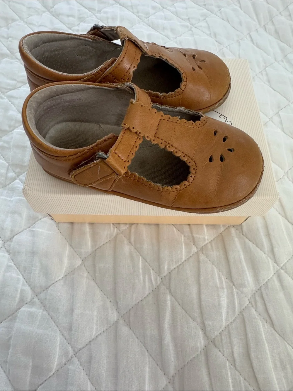 T-Strap Baby Walker Shoes in Tan - Comfortable Everyday Wear